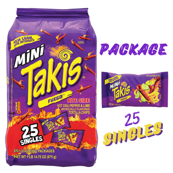 Takis Mini Pack 25 pcs Mexico Origin AN Retail & Wholesale in Dubai UAE