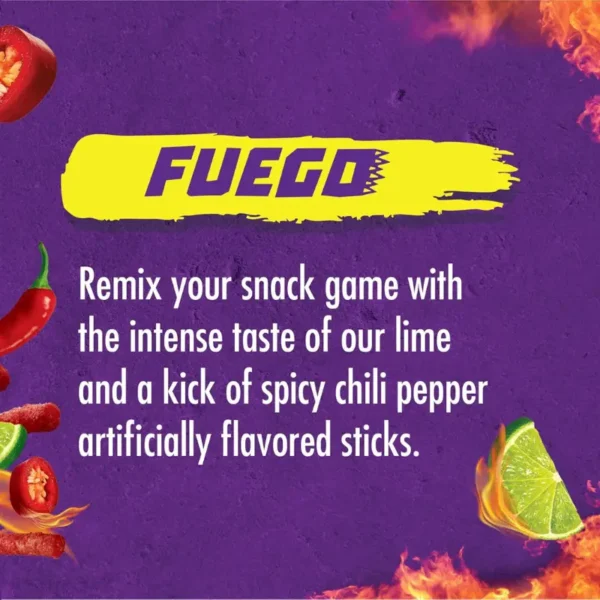 Takis Fuego 113.4g Hot Chile Pepper & Lime Tortilla Chips 4pcs - Image 3