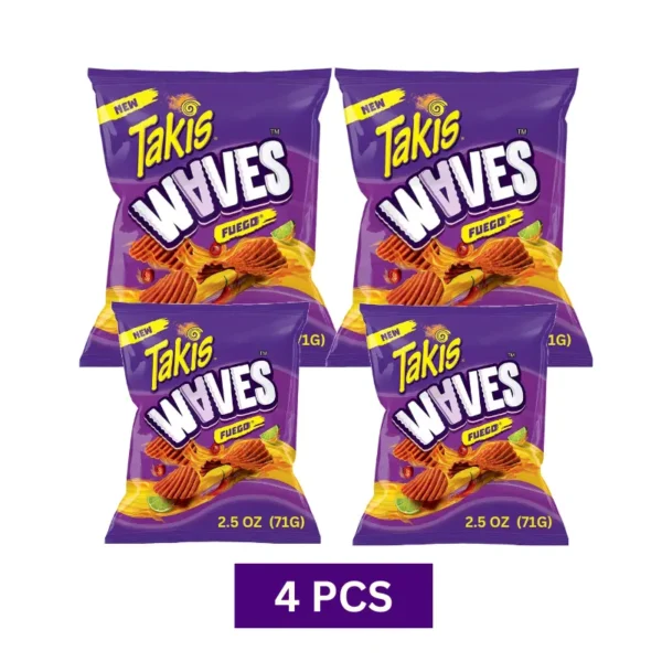 Takis Waves Fuego 2.5oz chili pepper snack 4pcs available in UAE