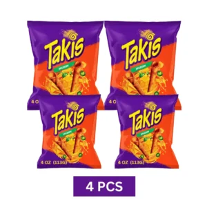 Takis Nacho Xplosion jalapeno 113g 4pcs cheesy chili snack pack for Dubai retail.