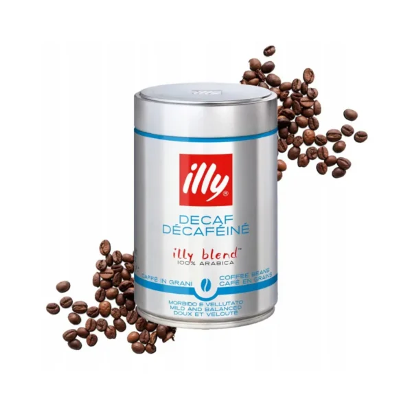 Premium Illy Decaffeinated whole bean coffee three 250g tins