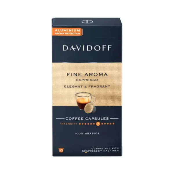 Davidoff Fine Aroma Coffee Capsules for Nespresso Machines Available in Dubai كبسولات قهوة ديفدوف فاين أروما المتوافقة مع نسبرسو متوفرة في دبي