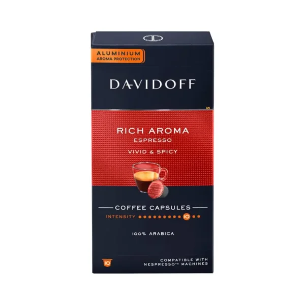 Davidoff Rich Aroma Coffee Capsules for Nespresso Machines Available in Dubai كبسولات قهوة ديفدوف ريتش أروما المتوافقة مع نسبرسو متوفرة في دبي AN Retail Foodstuff Trading