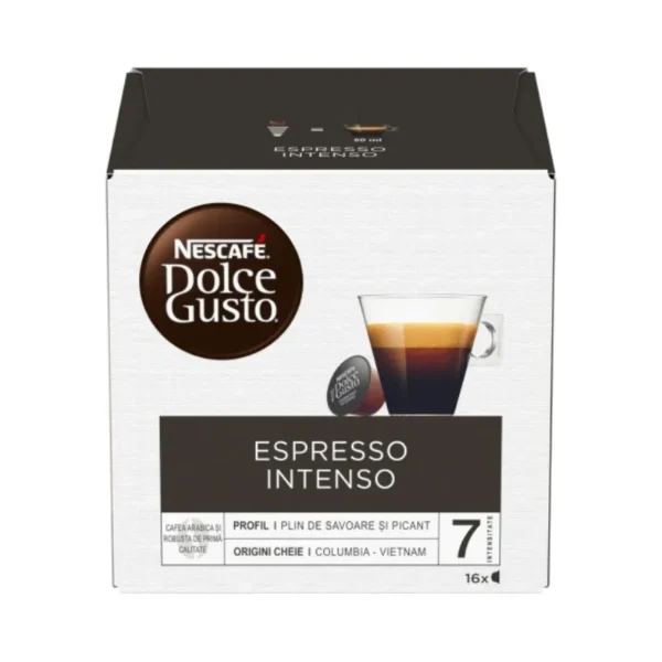 Bold and smooth espresso with nutty and cocoa flavors in Dolce Gusto capsules