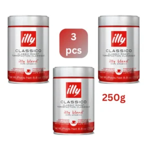 Illy Classico espresso medium roast 3x250g coffee blend in sealed tins