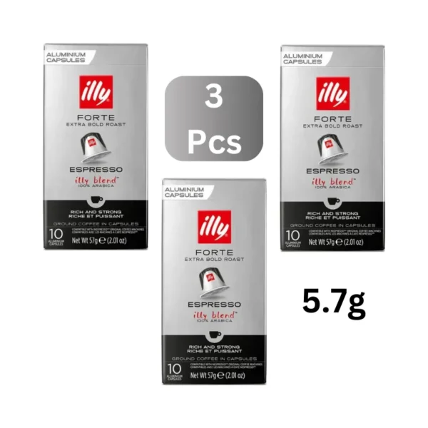 Illy Espresso Forte Extra Bold Roast Nespresso Capsules 10 Capsules for a Strong Espresso كبسولات إسبريسو إيللي فورتيه نيسبريسو متوفره عند AN Retail Foodstuff Trading10 كبسولات بنكهة قوية