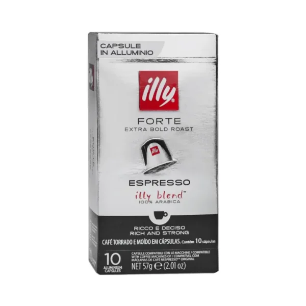 Illy Espresso Forte Nespresso Capsules Extra Bold Espresso for Bold Coffee Lovers كبسولات إسبريسو فورت نيسبريسو بنكهة قوية لمحبي القهوة الجريئة