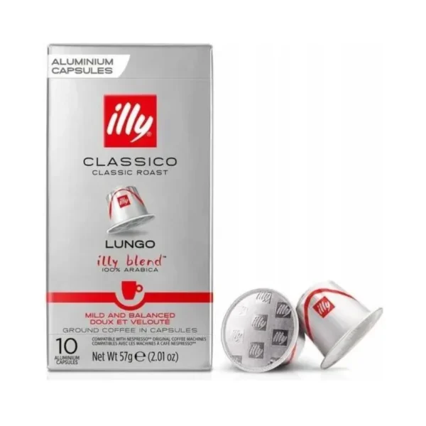 Illy Espresso Lungo Capsules 100 percent Arabica Coffee for Smooth Espresso كبسولات قهوة إسبريسو لونغو إيللي 100 percent أرابيكا لتجربة قهوة