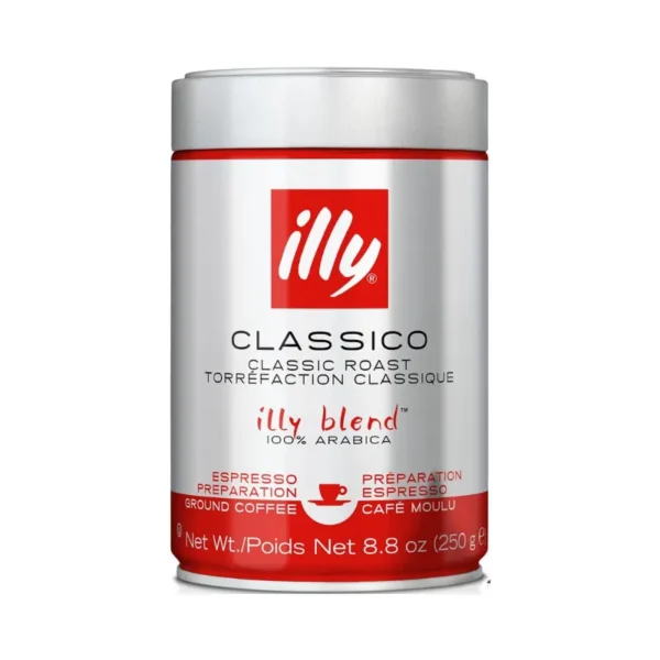 Premium Illy Classico espresso ground coffee 3x250g for smooth taste Italian