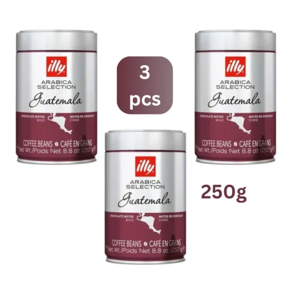 Illy Guatemala coffee beans 3x250g single origin Arabica selection