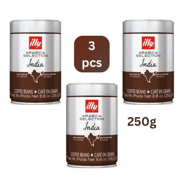 Illy India coffee beans 3x250g single origin Arabica selection