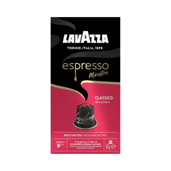 Lavazza Classico Nespresso Coffee Notes of Dried Fruit قهوة نسبريسو لافاتزا كلاسيكو بلمسات من الفواكه المجففة Lavazza Espresso Classico Premium Coffee for Espresso Enthusiasts لافاتزا إسبريسو كلاسيكو قهوة فاخرة لعشاق الإسبريسو
