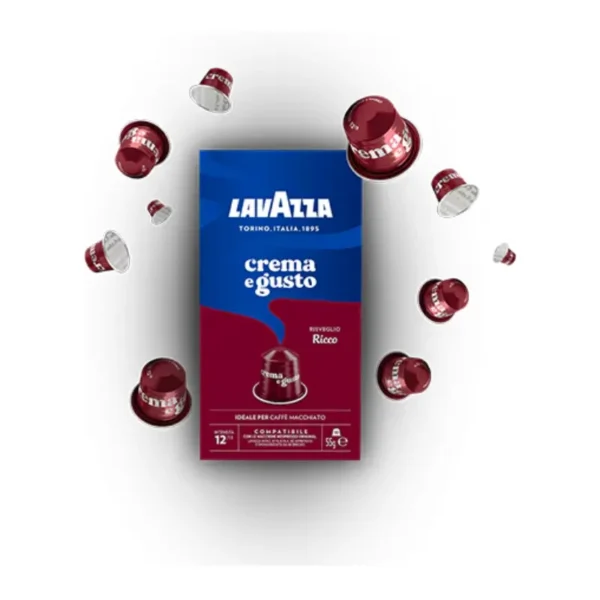 Lavazza Ricco Crema e Gusto Bold Coffee with Rich Flavor لافاتزا ريكو كريما إي جوستو قهوة قوية وغنية بالنكهة