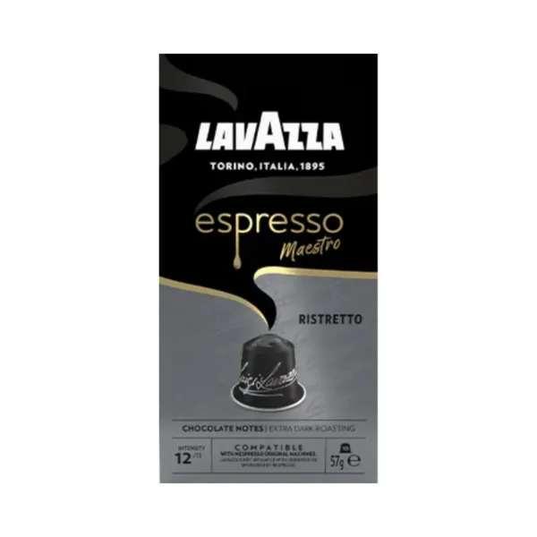 Lavazza Ristretto Capsules Italian Espresso for Intense Coffee Lovers كبسولات لافاتزا ريستريتو إسبريسو إيطالي لمحبي القهوة المكثفة