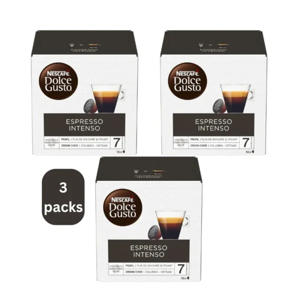 Nescafe Dolce Gusto Espresso Intenso capsules in 3x48 pack in Dubai