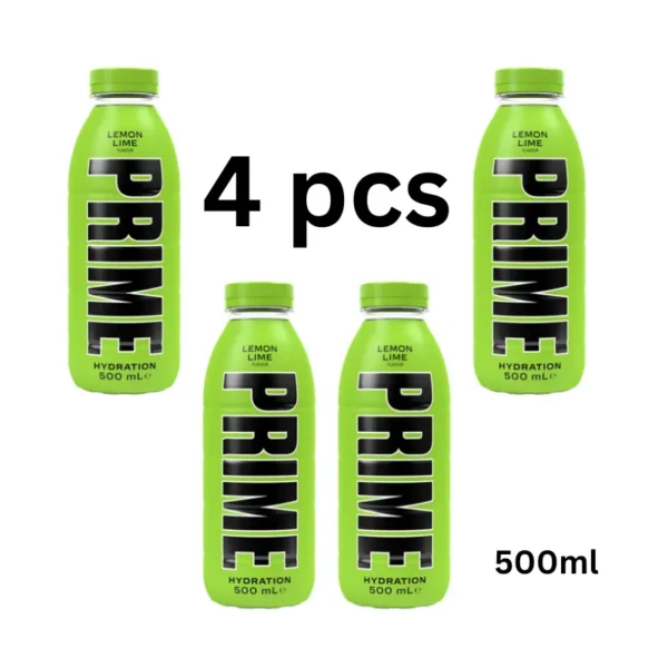 Prime Lemon Lime Hydration Drink 500ml 4pcs with electrolytes and coconut water in Dubai