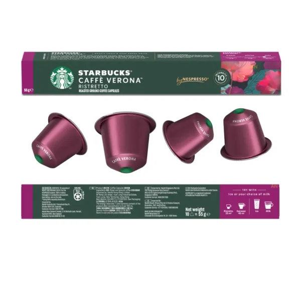 Rich cocoa and caramel notes in Starbucks Caffè Verona coffee pods 3packs for Nespresso