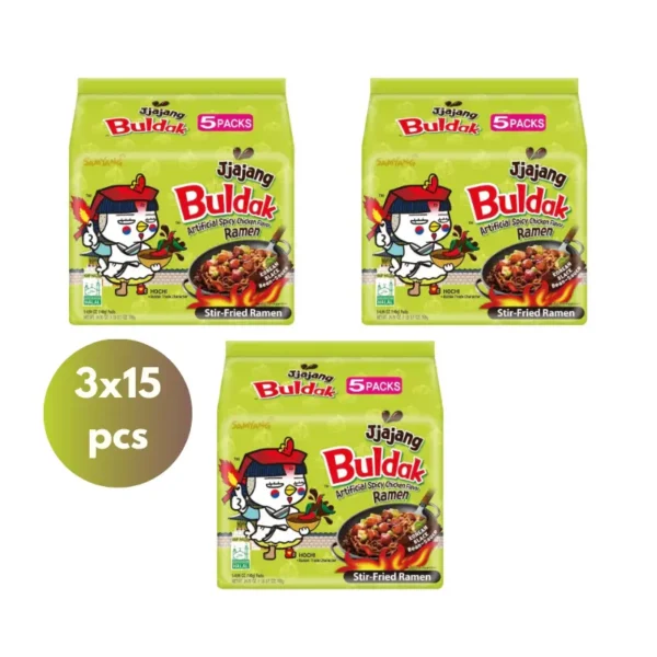 Samyang Jjajang 140gx3packsx15pcs Hot Chicken Buldak ramen in Dubai AN Foodstuff Retail In Dubai