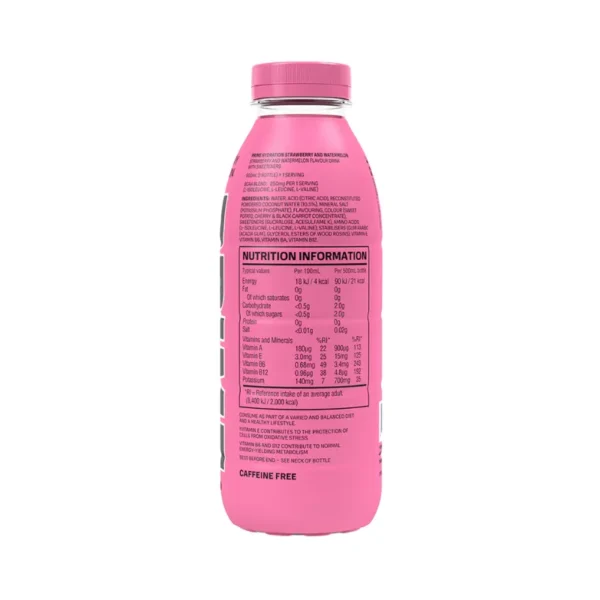 Prime Hydration Strawberry Watermelon flavor 4pcs with antioxidants, B vitamins, and fruity taste Refreshing and fruity Prime Strawberry Watermelon