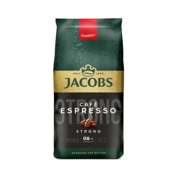 Jacobs Cafe Espresso Strong Dark Roast Coffee Beans 1kg 2pcs intense crema