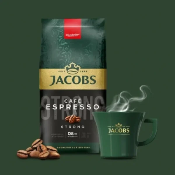 Jacobs Cafe Espresso Strong Whole Bean Coffee 1kg 2pcs with bold deep flavor