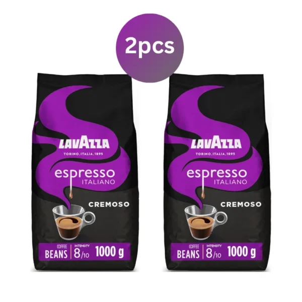 Lavazza Espresso Italiano Cremoso Medium Roast Coffee Beans 1kg 2pcs Available in Dubai
