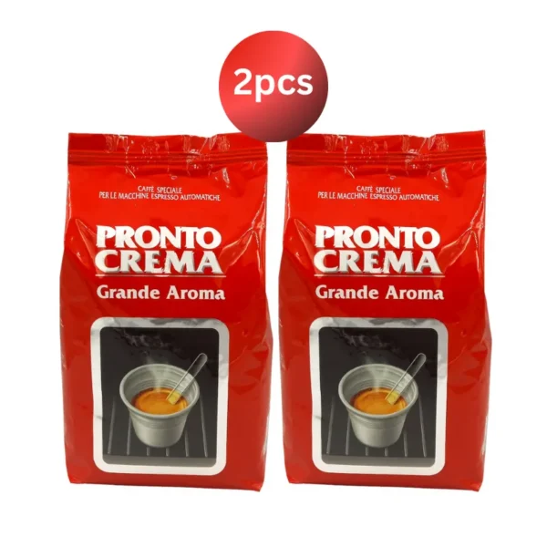 Pronto Crema Coffee Beans 1kg 2pcs full bodied espresso blend with golden crema