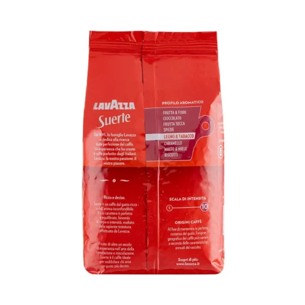 Premium Lavazza Suerte 1kg 2pcs whole bean coffee for espresso, cappuccino, and lattes in Dubai